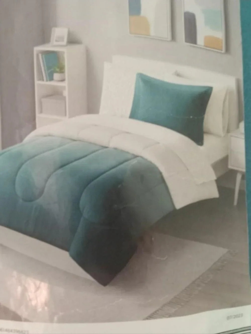 Huntington Home Twin Bed Set 6pc Solid Teal Wrinkle Resistant OEKO-TEX